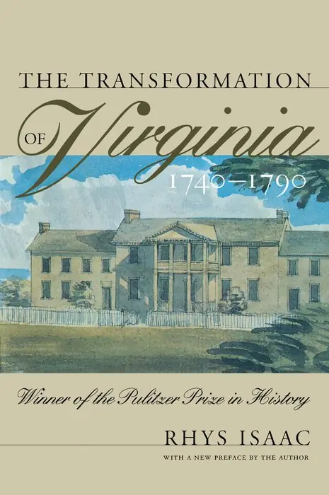 Cover of The Transformation of Virginia, 1740–1790 by Rhys L. Isaac